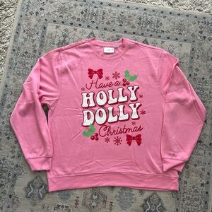 Holly Dolly Christmas crewneck sweatshirt NWOT 2XL pinkmas Parton